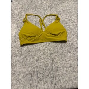 Calia Lily New Triangle Bikini Top Yellow Gold Strappy Tie Back XS Swimwear NWOT
